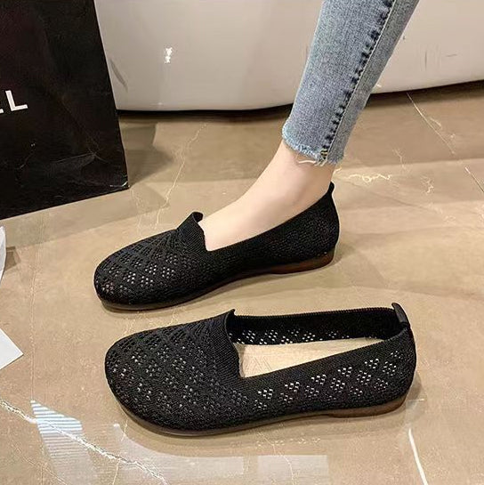 Summer Cut-Out Knit Comfort Slip-On Flats