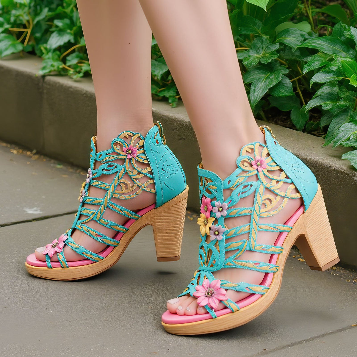 Blooming Vine Romantic Cutout Sandals (Pre-order)