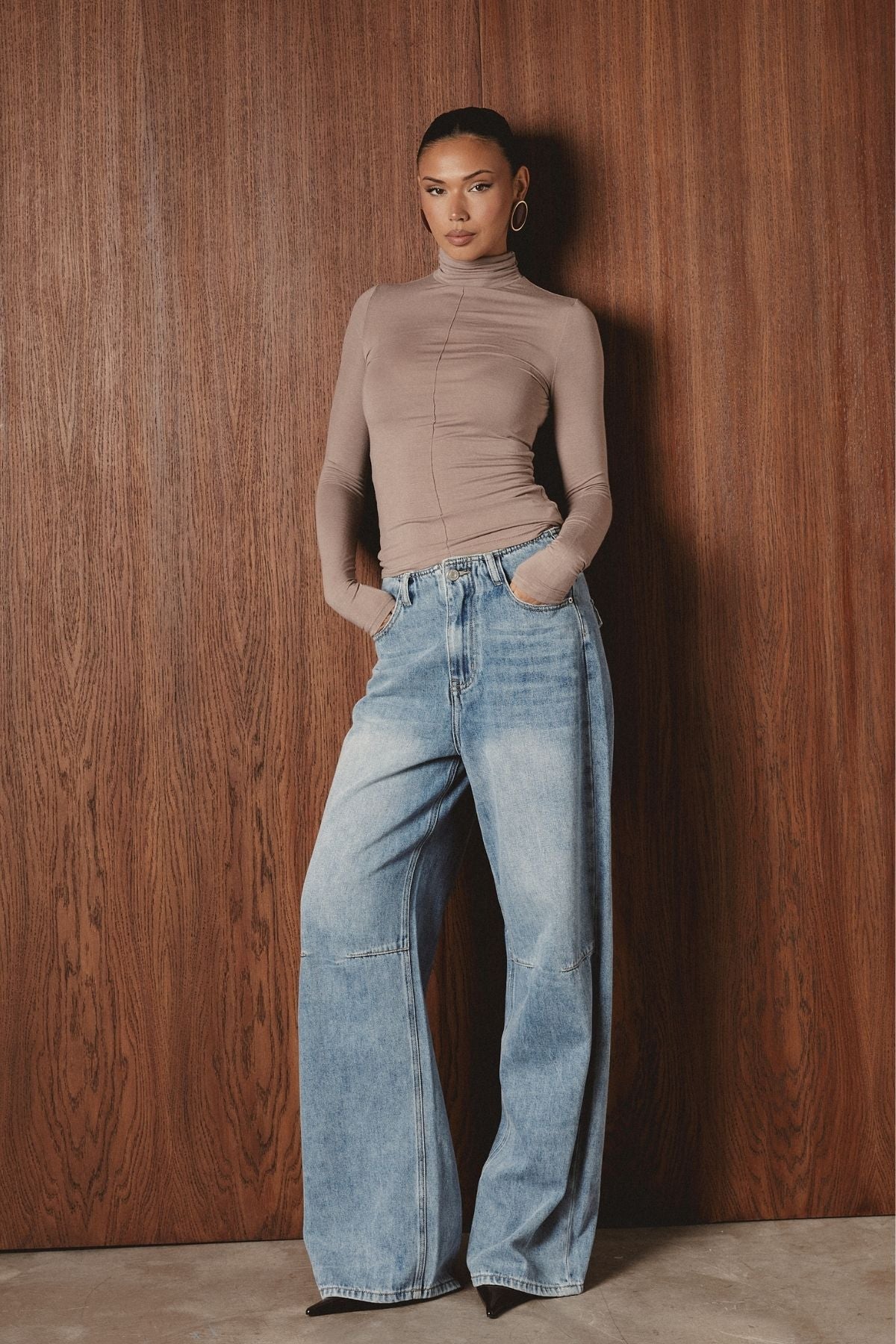 FRANKIE Blue Wide Leg Jeans