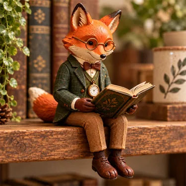 Reading Fox Figurine