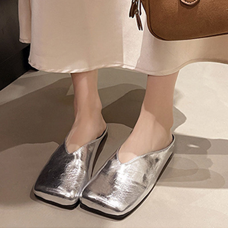 Minimalist Square-Toe Mules