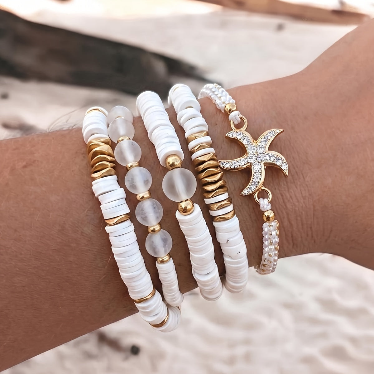 Luxe Pearl Coastal Bracelet Set of 5