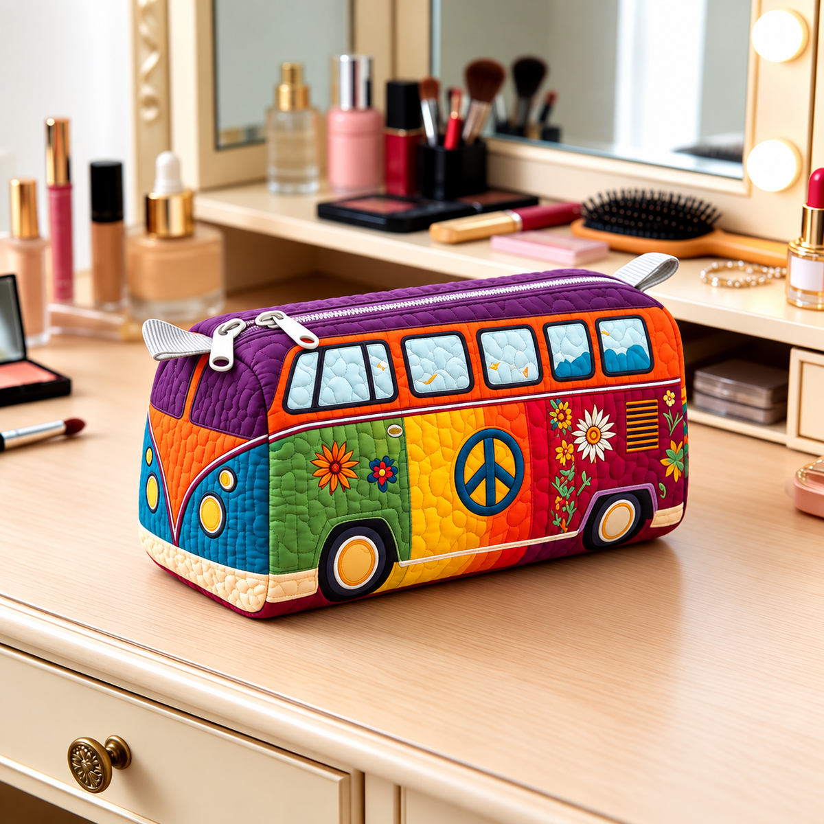 VIVAVAN | RAINBOW RETRO CAMPER COSMETIC BAG