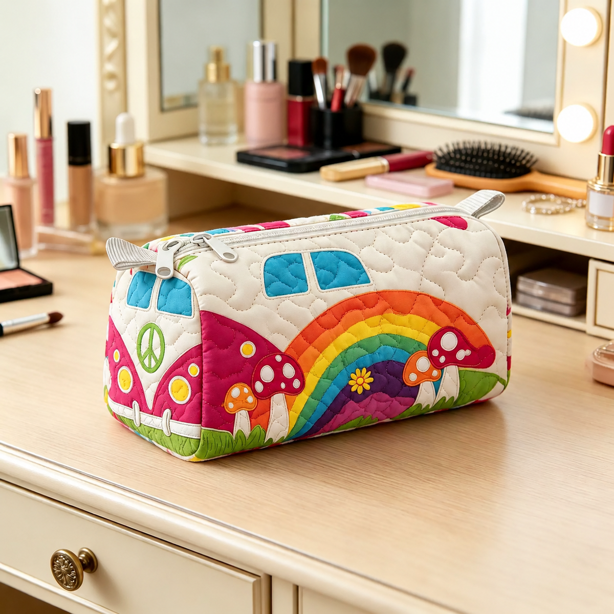 RAINSHROOM | RAINBOW MUSHROOM CAMPER COSMETIC BAG