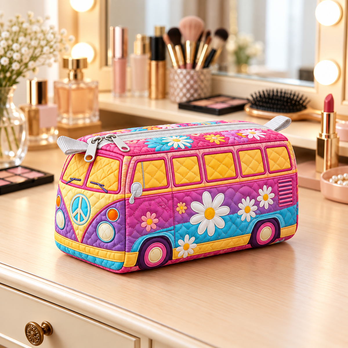 DAISYROVE | PASTEL DAISY CAMPER COSMETIC BAG