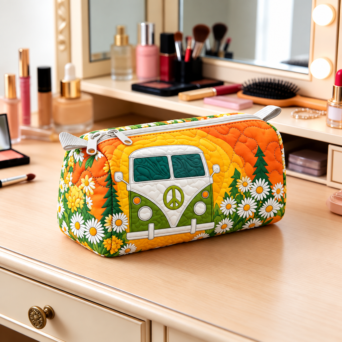 DAISYROAM | SUNSET FLORAL CAMPER COSMETIC BAG
