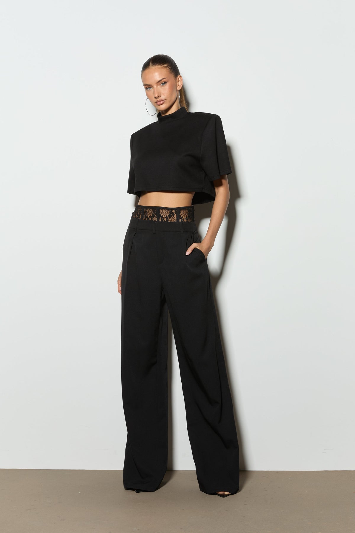 VALENTINA Black Corseted Tailored Trouser