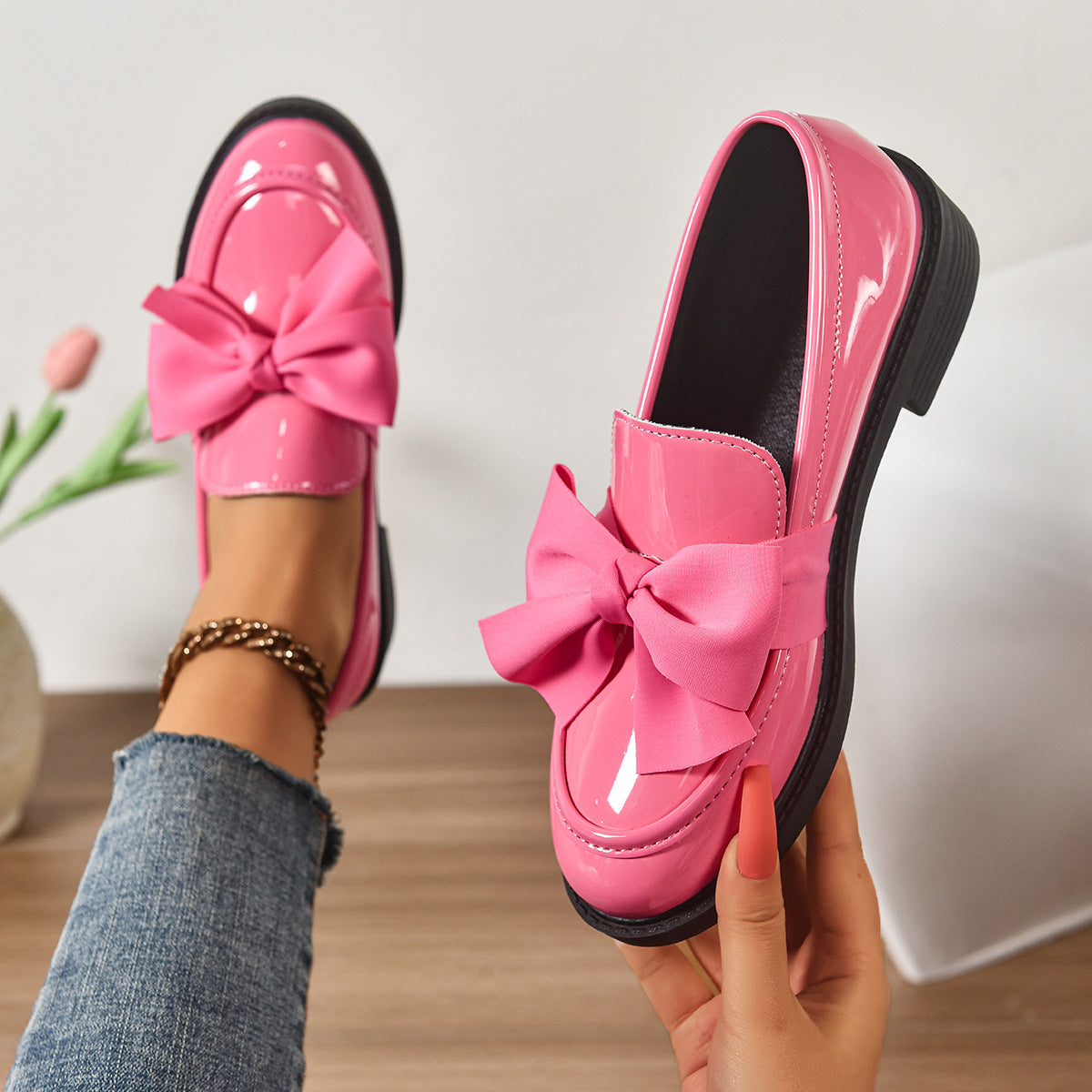 Women's Bow Loafers Shoes
