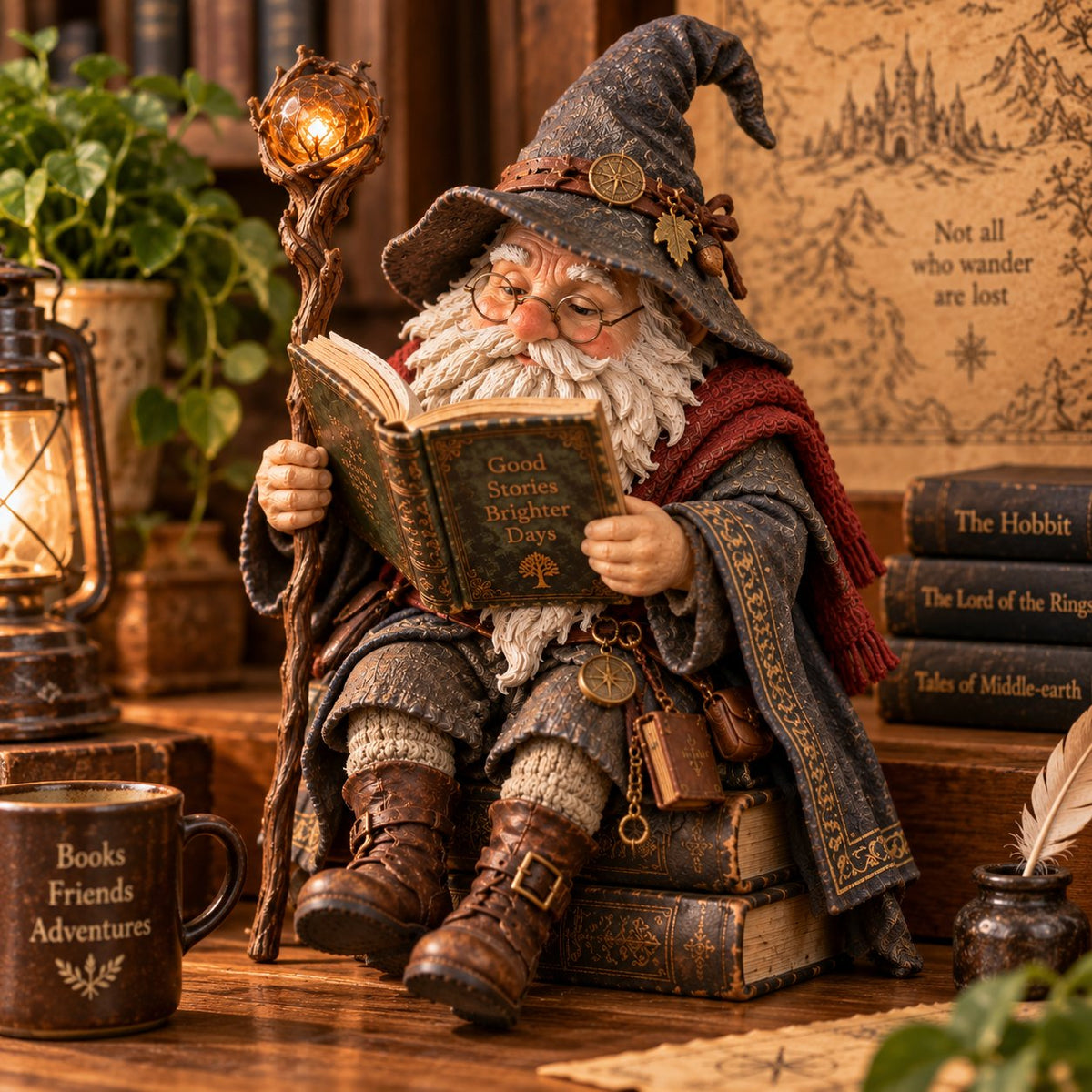 Reading Wizard Figurine