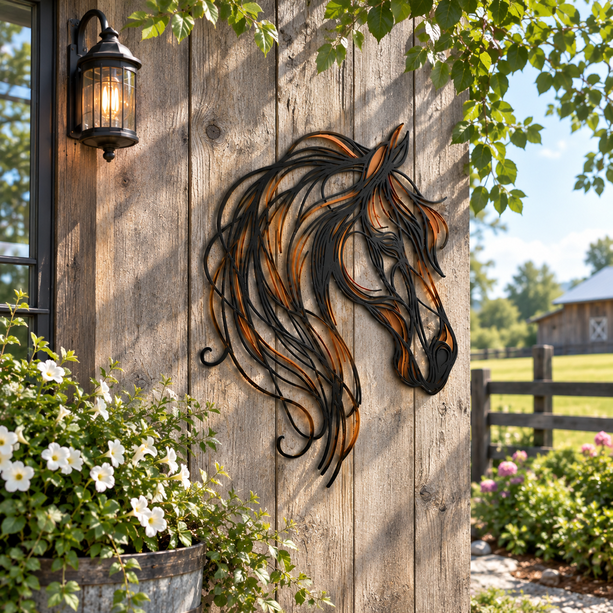 Horse Head Wall Art | Openwork Metal Design