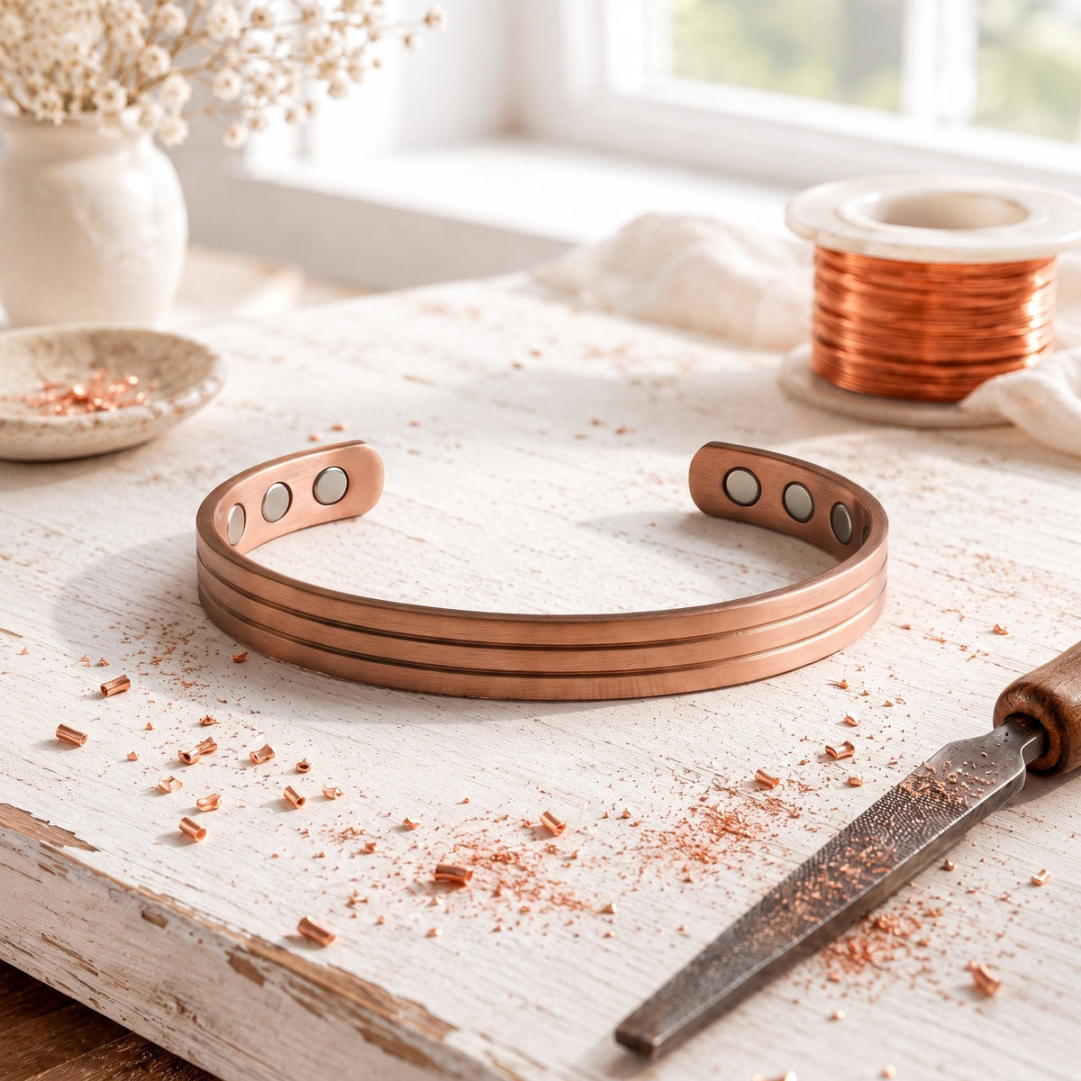 Lily & Chloe Furrow Copper Bracelet