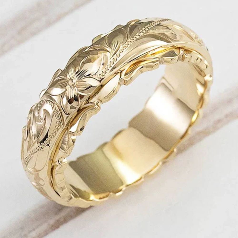 Antique Gold-Tone Flower Ring